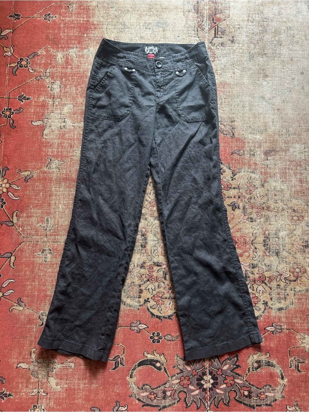 Vintage Y2K Black 100% Linen Pants
